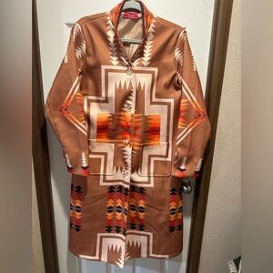 Faux Pendleton long Woman’s Jacket